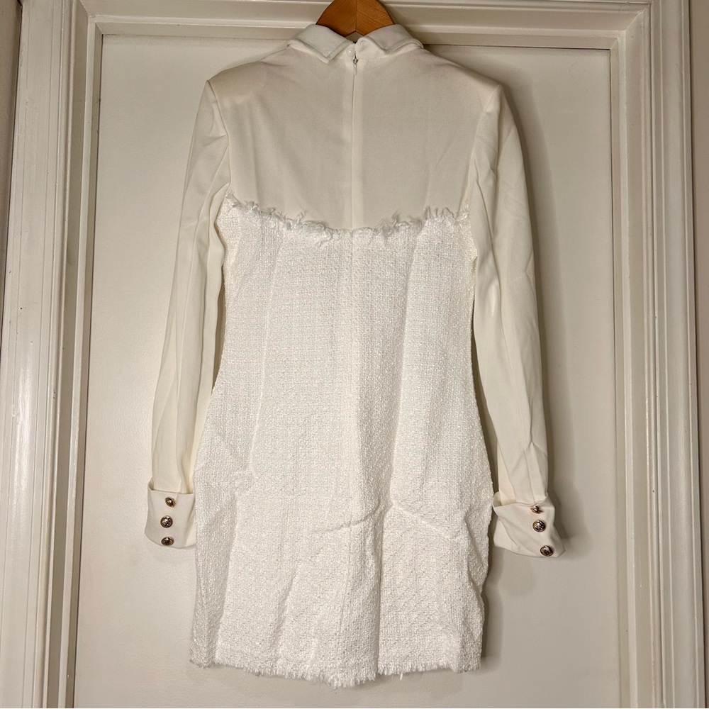 CBR White Tweed Textured Mini Dress - Size Small - Picture 4 of 15
